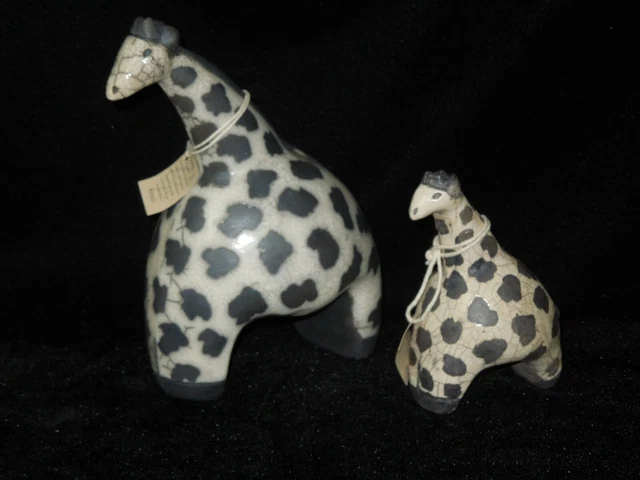 RAKU Crazy Clay Gerhard de Beer Giraffes South Africa Studio Pottery Hand Made 3