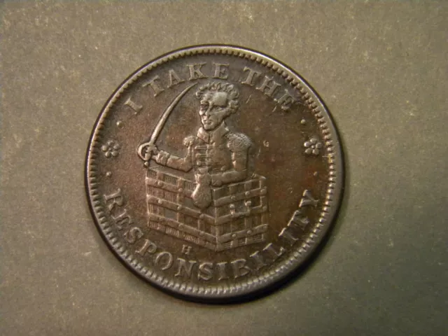 Original (1833) Low-51 Andrew Jackson Hard Times Token HTT