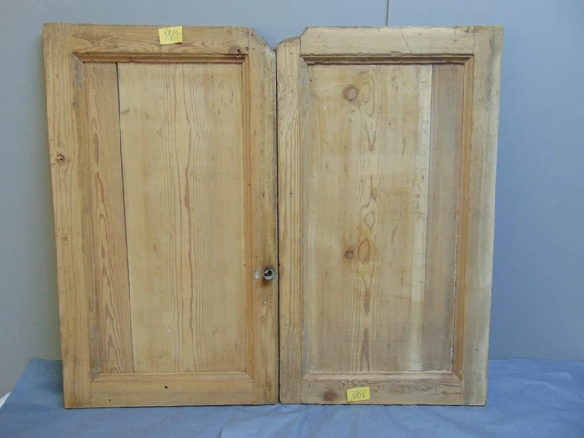 Pair Pine Victorian Alcove Cupboard Doors ref 108D