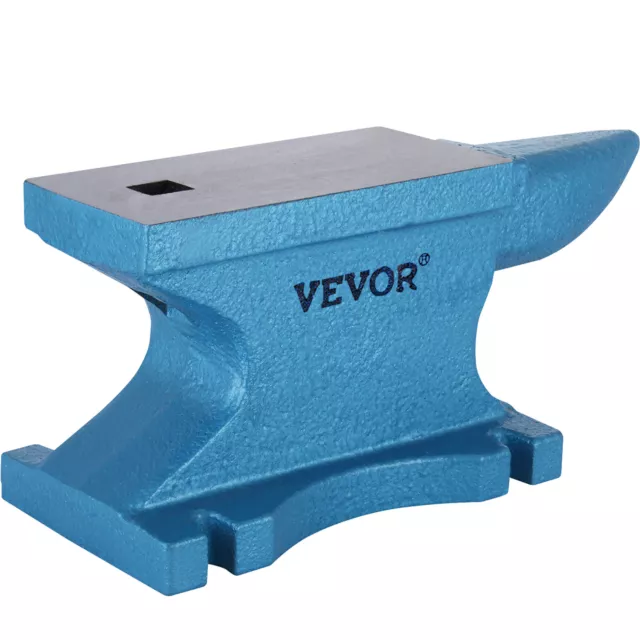 VEVOR 55LB Iron Anvil Blacksmith Single Beck Cast Iron Hardy Holes Blue Surface