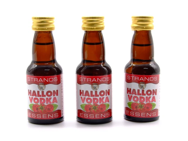 3 x Hallon (Frambuesa) 25 ml - esencia de vodka sin alcohol, esencia aromatizante