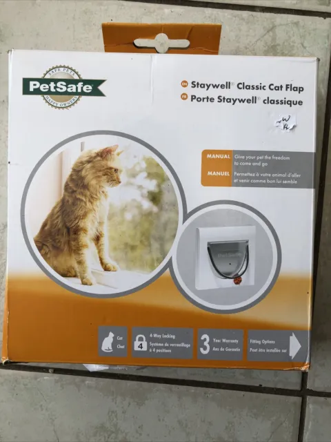 Cat Flap Petsafe Staywell Classic 4 Vías Cierre Puerta Túnel Manual Catflap Blanco