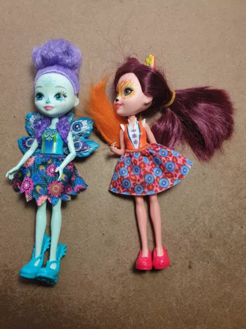 Mattel Enchantimals Dolls Bundle Patter Peacock and Felicity Fox lot.