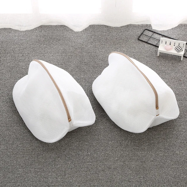 2 Pack Zipped Wash Bags Underwear Bras Socks Clothes Laundry Washing Mesh Bags