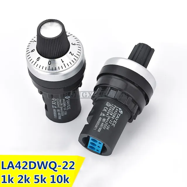 NEW 1PC Tayee LA42DWQ-22 Potentiometer 22mm 1K 2K 4.7K 10K 20K 0.5W 250V IP65