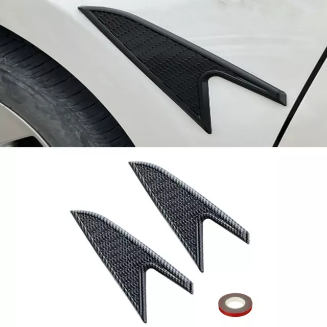 Universal Car Fender Air Vent Sticker Carbon Fiber Look Side Trim Decoration 2x