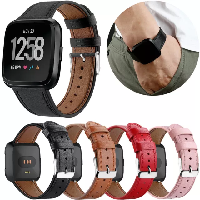 For Fitbit Versa 4/3/2/1/Lite/ Sense 2/Sense Wrist Band Straps Genuine Leather