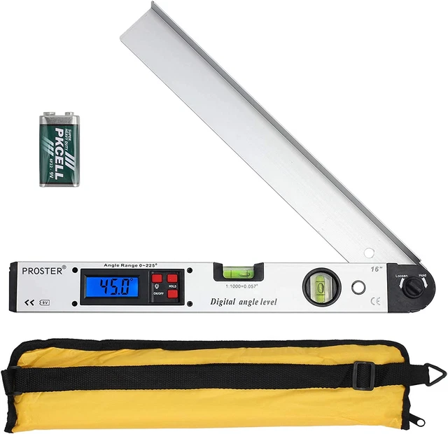 Finder Di Angolo 0-225° 400Mm/16 Pollici Con LCD Retroilluminazione Goniometro L
