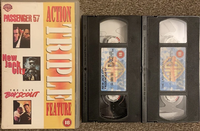 ACTION TRIPLE FEATURE-VHS Video-Passenger 57, New Jack City, The Last ...