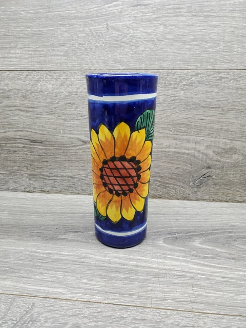 Talavera Mexico Sunflower Floral Vase