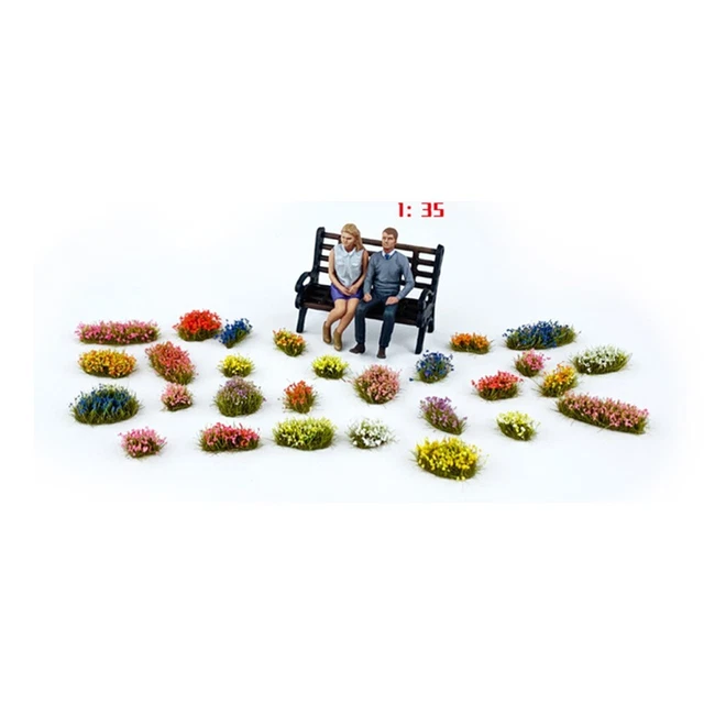 MotiveTech Table de Sable Miniature de 95 Pièces avec de Touffes D'herbe, Scène Miniature, Touffes D'herbe, Bouquets de Fleurs pour Bâtiments, Ar, Modèle B MotiveTech Table de Sable Miniature de 95 Pièces avec de Touffes D'herbe, Scène Miniature, Touffes D'herbe, Bouquets de Fleurs pour Bâtiments, Ar, Modèle B