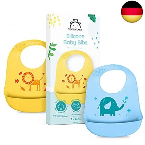 Amazon-Marke – Mama Bear Silikon-Lätzchen, 2 Stück