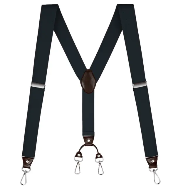 Buyless Fashion Suspenders Men - 48" Elastic Adjustable Straps 1 1/4" - Y Back