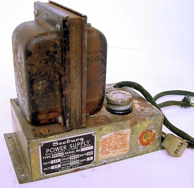 Jukebox Seeburg Type Ps6-1Z Power Supply Wall-O-Matic 3-Wire 117V 50-60Cy 100W