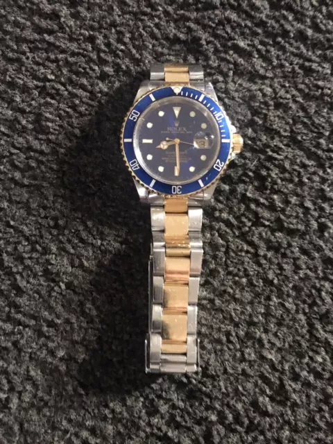 rolex submariner blue, date, Gold/stainless Steel