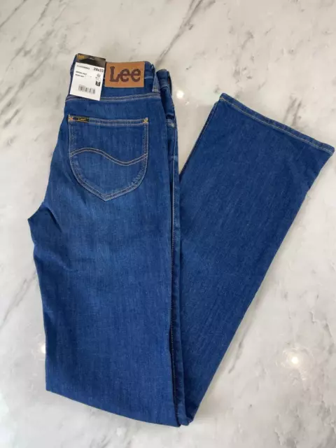 BNWT LEE - BREESE Bootcut Stretch Denim Jeans - Night Sky Blue W28 L33