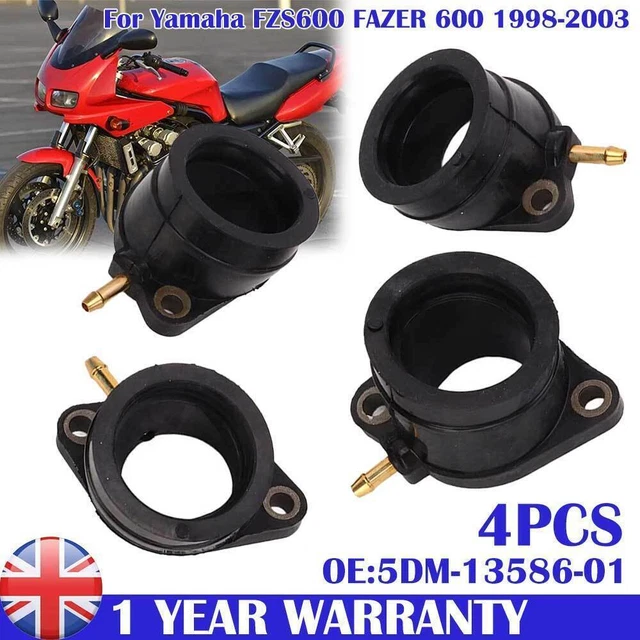 4x Intake Manifold Carburetor to Head Rubbers Carb For Yamaha FZS600 FAZER 600