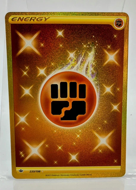 Gold Secret Rare Fighting Energy 233/198 Chilling Reign Pokemon Card NM