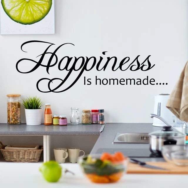 Happiness Is Homemade Wall Sticker Decal Words Vinyl Adhesive Removable Kitchen