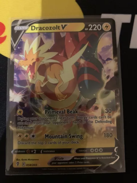 Carte Pokemon DRACOZOLT V 058/203 Ultra Rara Holo Evoluzioni Eteree ITA