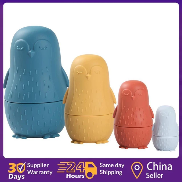 Color Size Matching Toys Best Gifts Montessori Toy for Boys Girls (Blue Penguin)