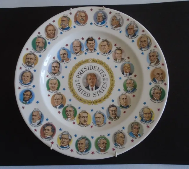 Vintage Round Ready To Hang Plate - Presidents Of The United States 1789 To 1981
