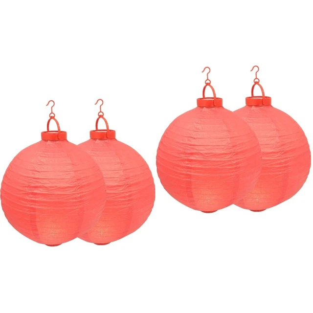 4 Pcs Year of The Rabbit Lantern Chinese New Red Lanterns LED
