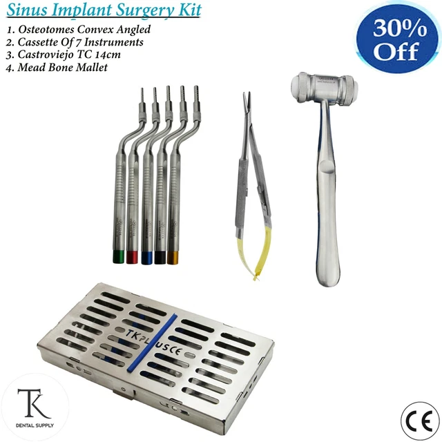 ZAHNARZT SINUS LIFT Implantat Knochen Chirurgie Mallet Osteotome