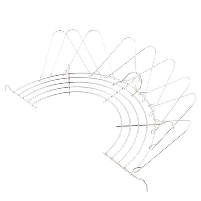Stainless Steel Semi-Circular Fry Drain Rack - Oil Draining Tool For Tempura, BBQ, Frying