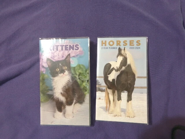 NEW 2023 2024 Kitten Cat Horse Pocket Calendar Planner Monthly $5.50