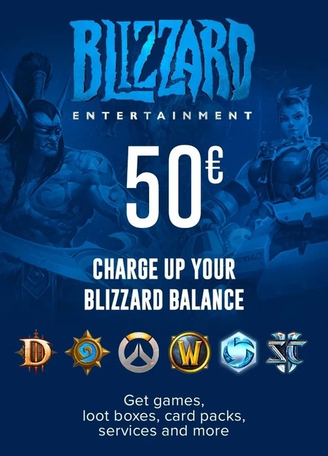 Battle.net Gift Card 50 EUR - 50 € Blizzard Guthaben Digital Download Code - EU