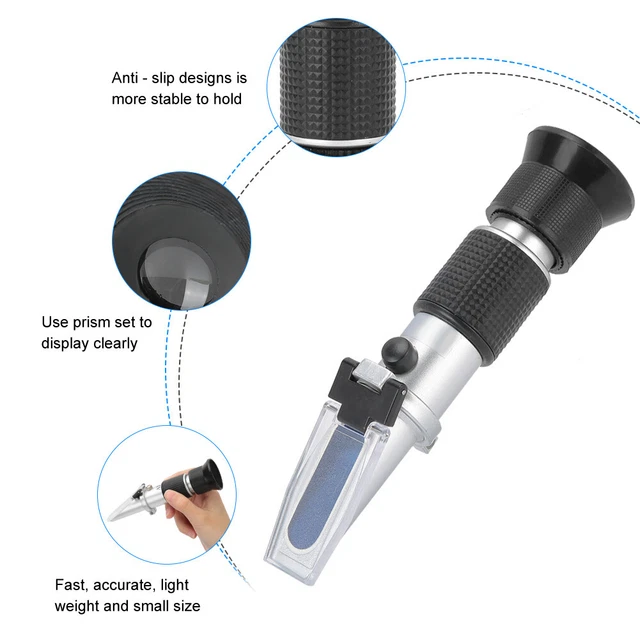 Handheld Refractometer Sugar Concentration Meter Densitometer 0‑50% Sugar JFF