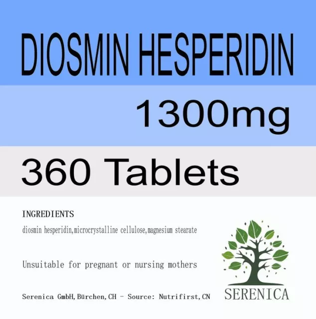 DIOSMIN with HESPERIDIN 1300mg Letterbox Safe Natural Plus x 360 Tablets