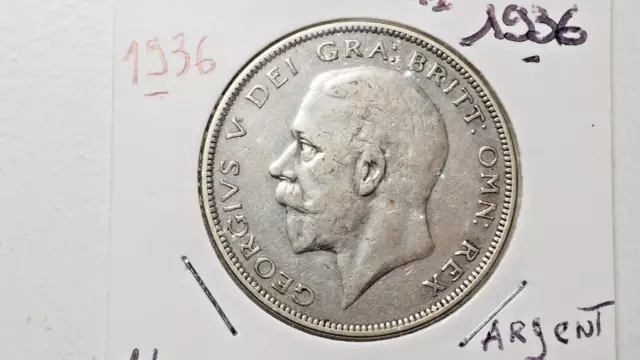 Angleterre : 1/2 crown 1936 argent . Georges V