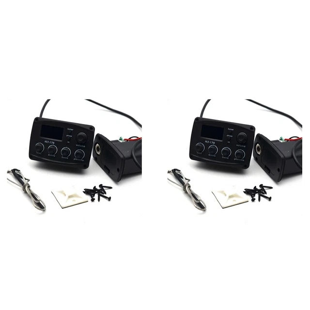 2Xith Digital Procedding Tuner 3 Band EQ Equalizer with Tuner Guitar Pickup J9E6