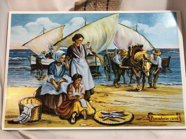 Pescadores Portugal Ceramic Tile - Kitchen - Fishermen - Pot Stand - 30cm x 20cm