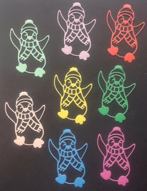 Christmas Penguin Die Cuts - Sets of 8 in Assorted Colours