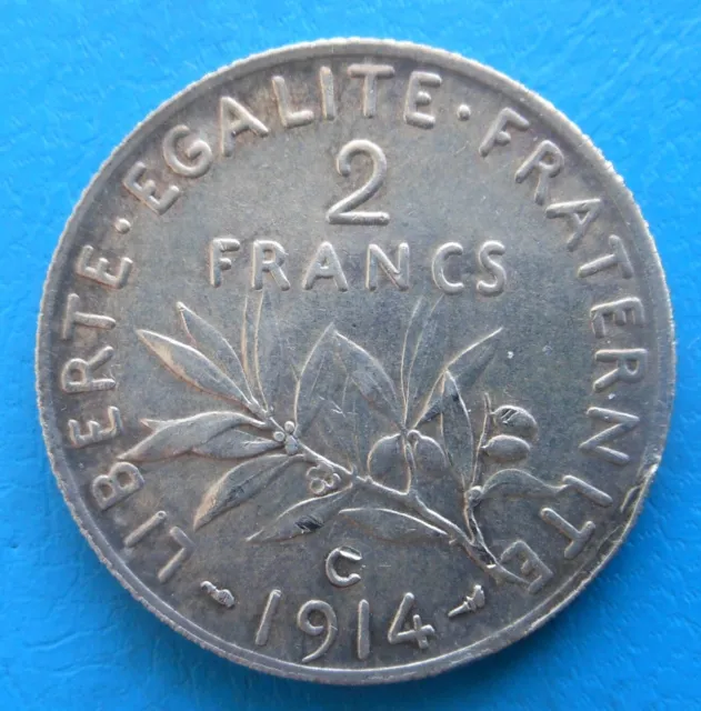 2 francs semeuse argent 1914 C Castelsarrasin
