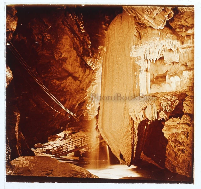 France Gouffre de Padirac Photo Plaque de verre Vintage VR11b4  