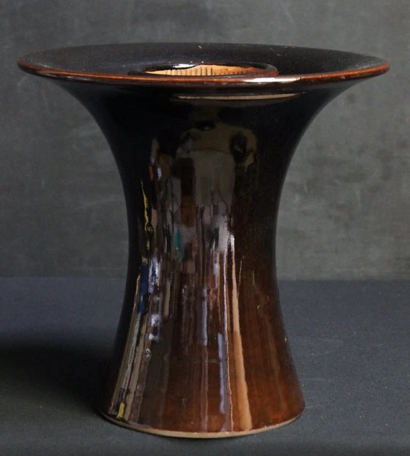 Japan Minimalist Ikebana bronze vase Usubata flower art 1950s Japanese craft