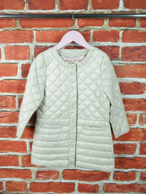 Girls Coat Age 3-4 Years Pioppa Cream Super Light Diamond Quilted Jacket 104Cm