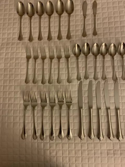 Used Yamazaki Japan Cara Stainless Flatware 5 pc Placesetting