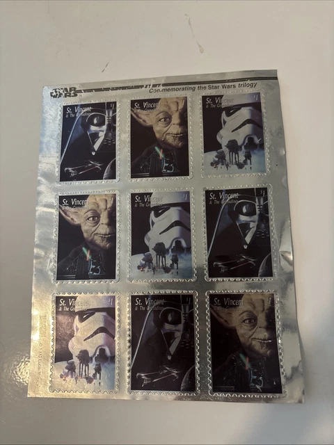 St. Vincent 1996 Star Wars Yoda Stamp - Return Of The Jedi - Gold - MNH