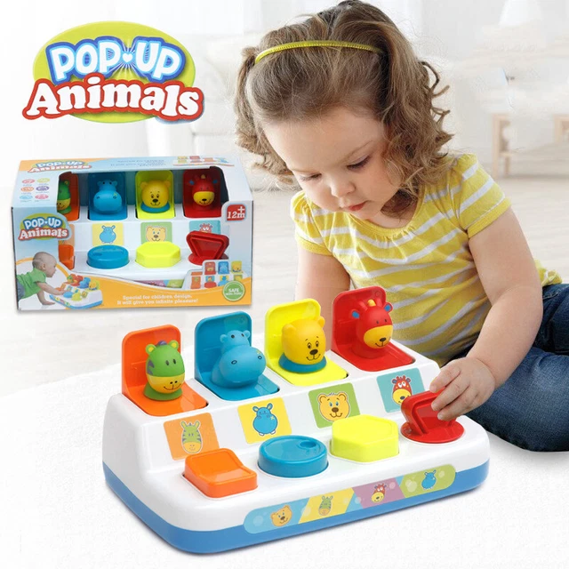 New Baby Toys Pop Up Animals Cause and Effect Toy Switch Box Baby Montessori Toy