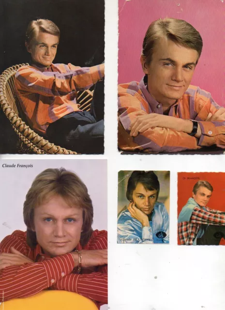 LOT de 5 CARTES CLOCLO CLAUDE FRANçOIS