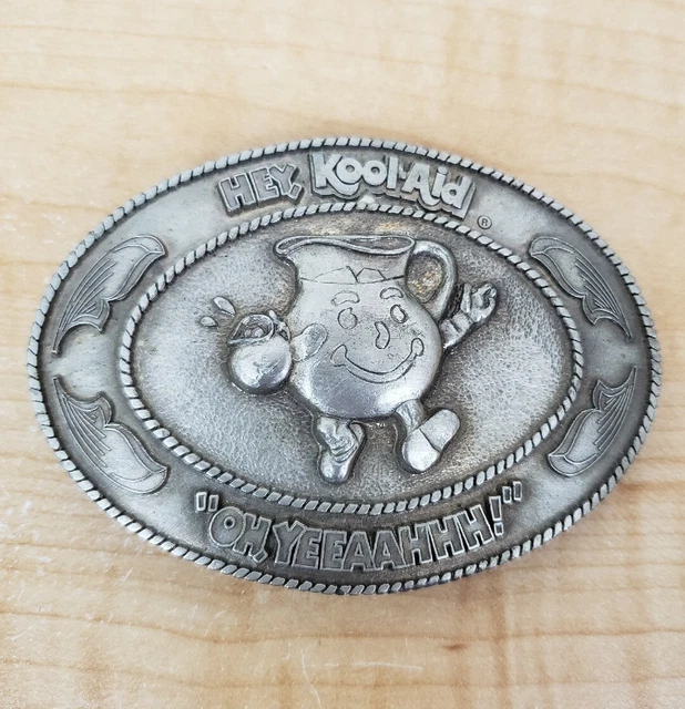 Vintage Kool-Aid Man Belt Buckle Indiana Metal Craft Retro Advertisement OH YEAH