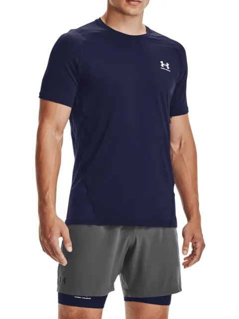 Under Armour de los hombres Camiseta ajustada de manga corta HeatGear, Azul