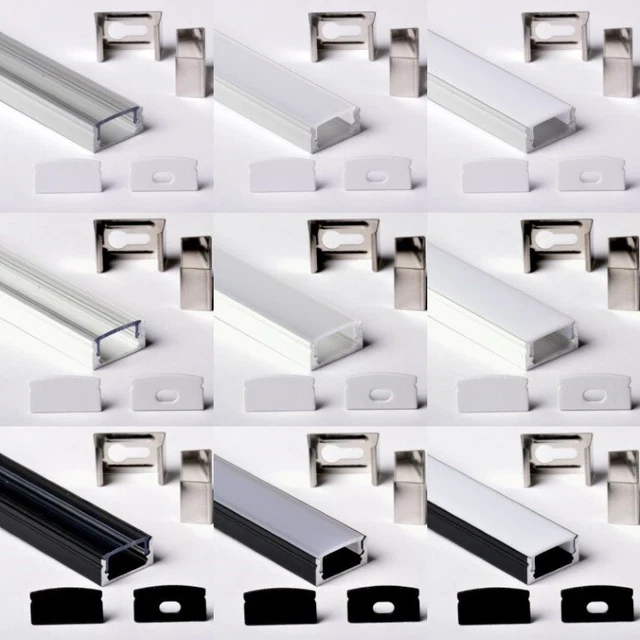Profilé Aluminium 2 Mètres Pour Bande LED Rigide - Transparent - 2mt