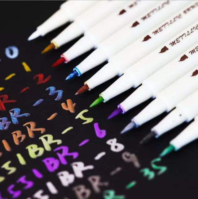 Pinselstifte Metallic Marker Bunte Farben Permanent Metallische Pens Geschenk