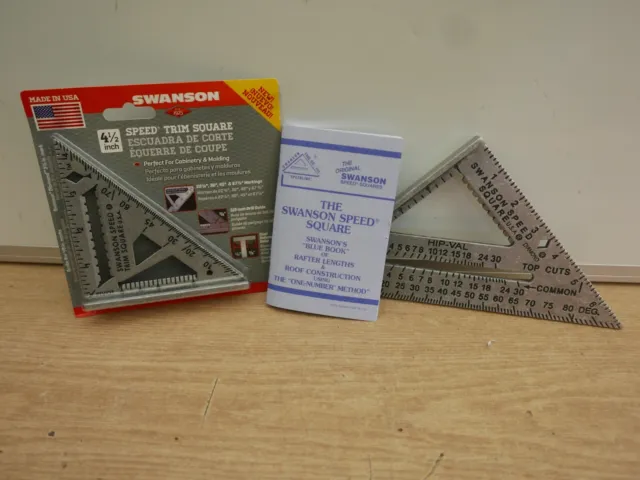 Swanson  7" Speed Roofing Square & Blue Book S0101 + 4.5" Trim Square S0145